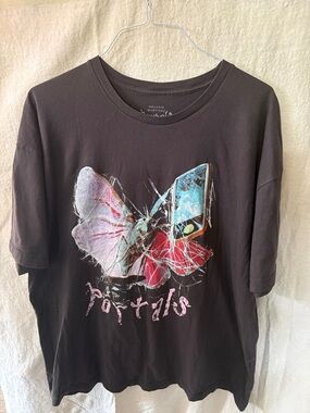 Melanie Martinez Graphic Butterfly Tee - Black with Multi-Color Print